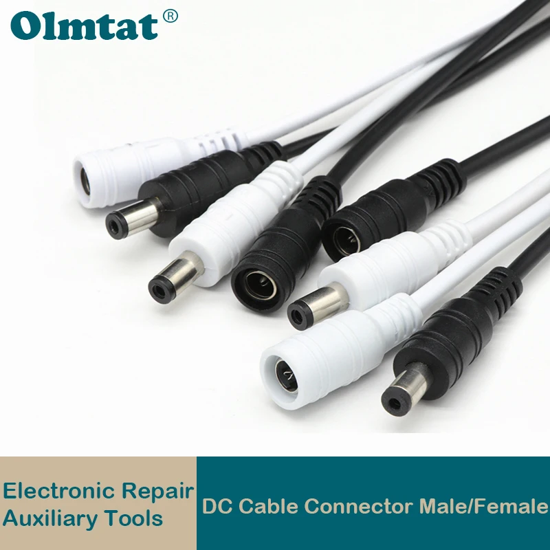 

5/10 Pieces 5.5x2.1 Plug Black and White DC Male or Female Cable Connector for 3528 5050 LED Strip