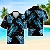 Hawaiian Lobster Anchor 3D Printed Shirts For Men Clothes Harajuku Fashion Seafood Beach Shirt Aloha Short Sleeve Blouses Tops 3