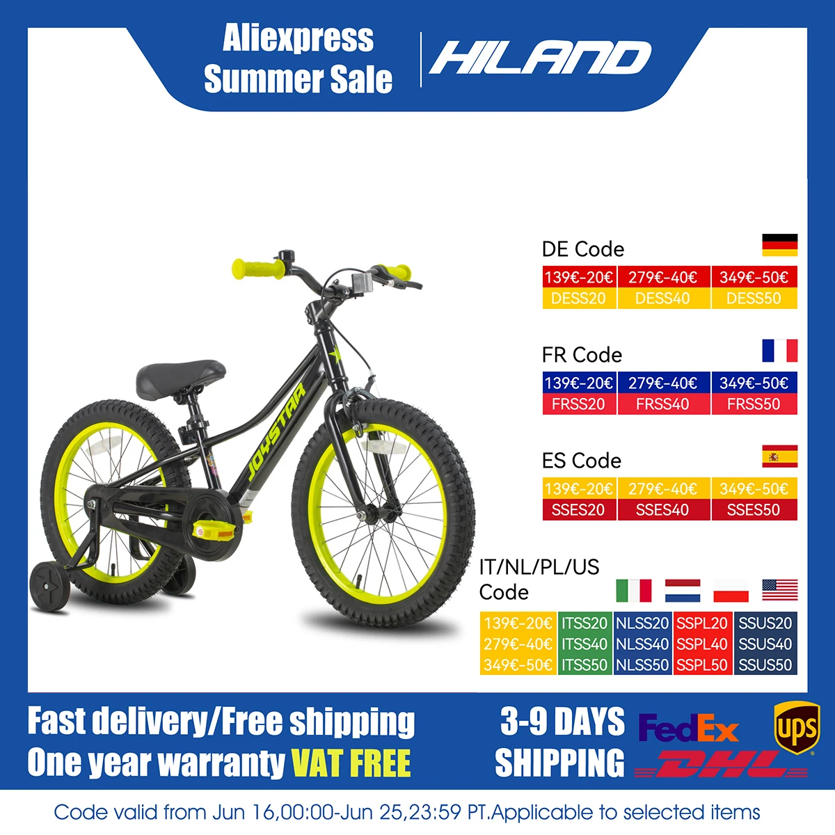 JOYSTAR Kids Bike for 7-12 Years Old Boys and Girls, 20 Inch Kids Mountain Bike with Training Wheels and Handbrake