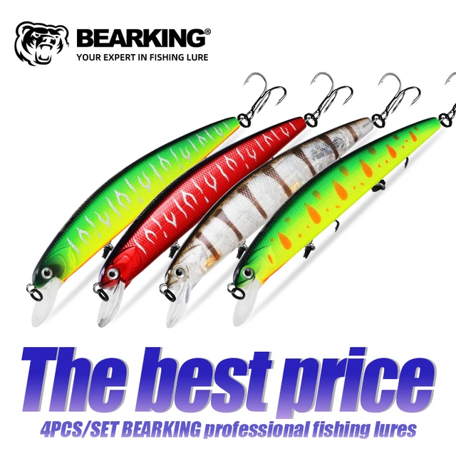 BEARKING Hot sales 4pcs/set 110mm 17g dive 1.5m Top Fishing Lures quality  hard Baits Fishing Tackles professional Action Wobbler - AliExpress