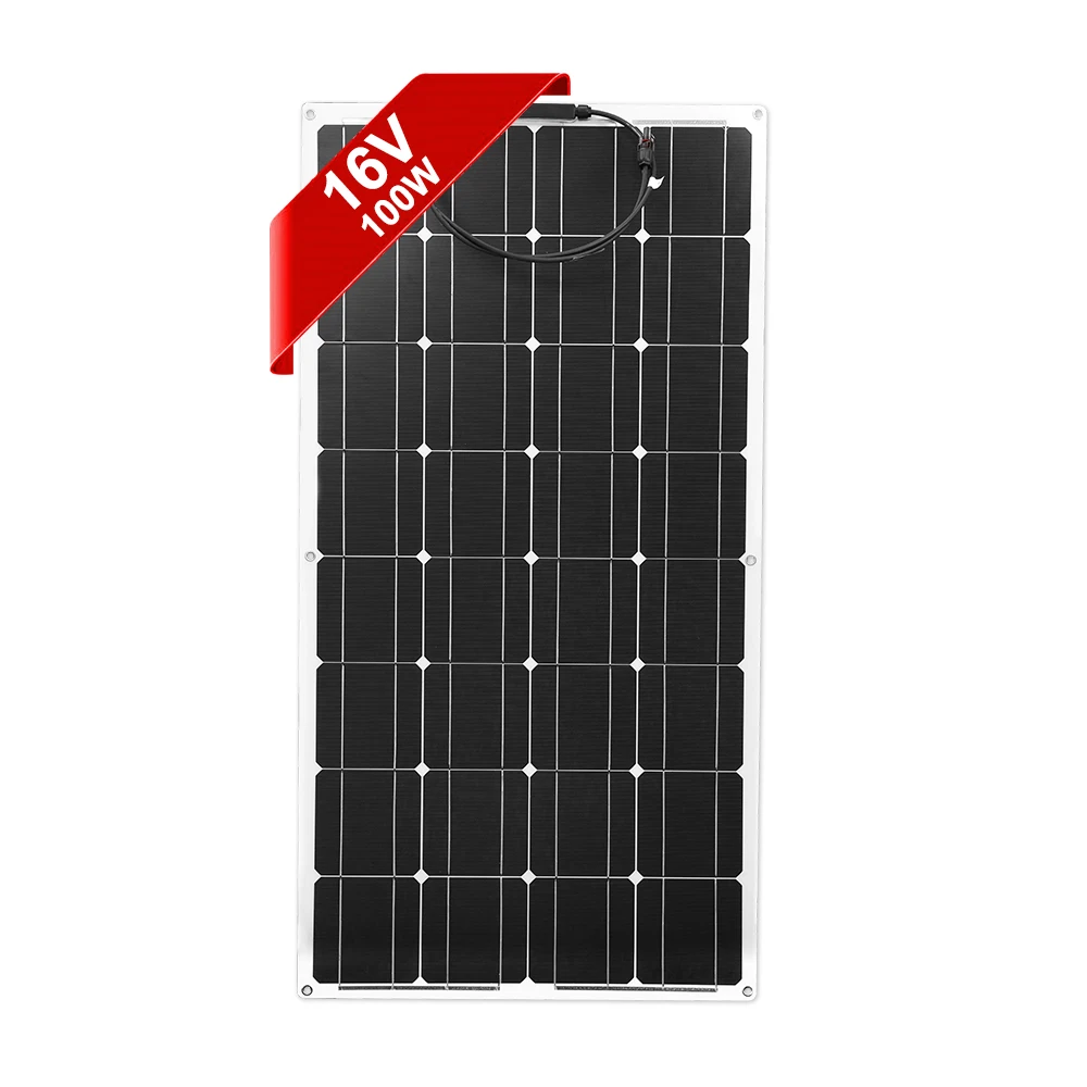 Dokio 18V Monocrystalline 100W Flexible Solar Panel For Car/Boat/ Home Solar Charge 12V Waterproof Solar Panel China 7
