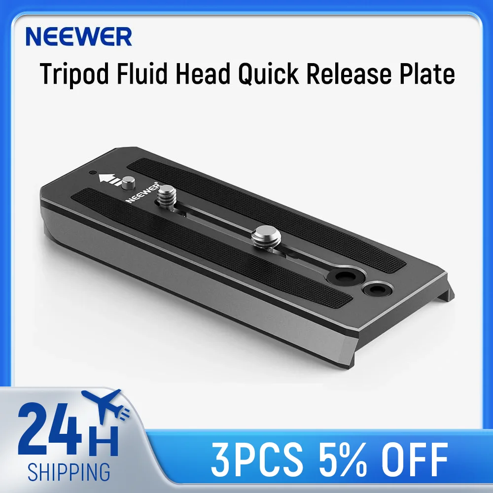 NEEWER-Quick Release Tripé Cabeça Fluida, Câmera Placa de Montagem para Manfrotto MVH500AH MVH502AH, 501PL