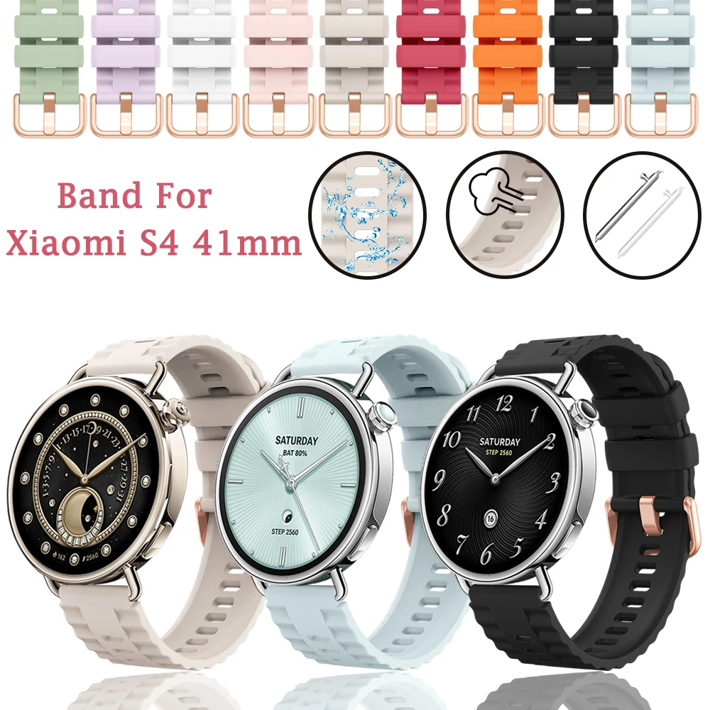 Silicone Rose Gold Buckle Fashion Band, Universal 18mm Strap