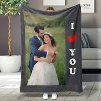 Couverture personnalisée avec Photo personnelle, 1 pièce, couverture de lit en flanelle, pour anniversaire, mariage, Couple, saint-valentin, cadeau de vacances 2