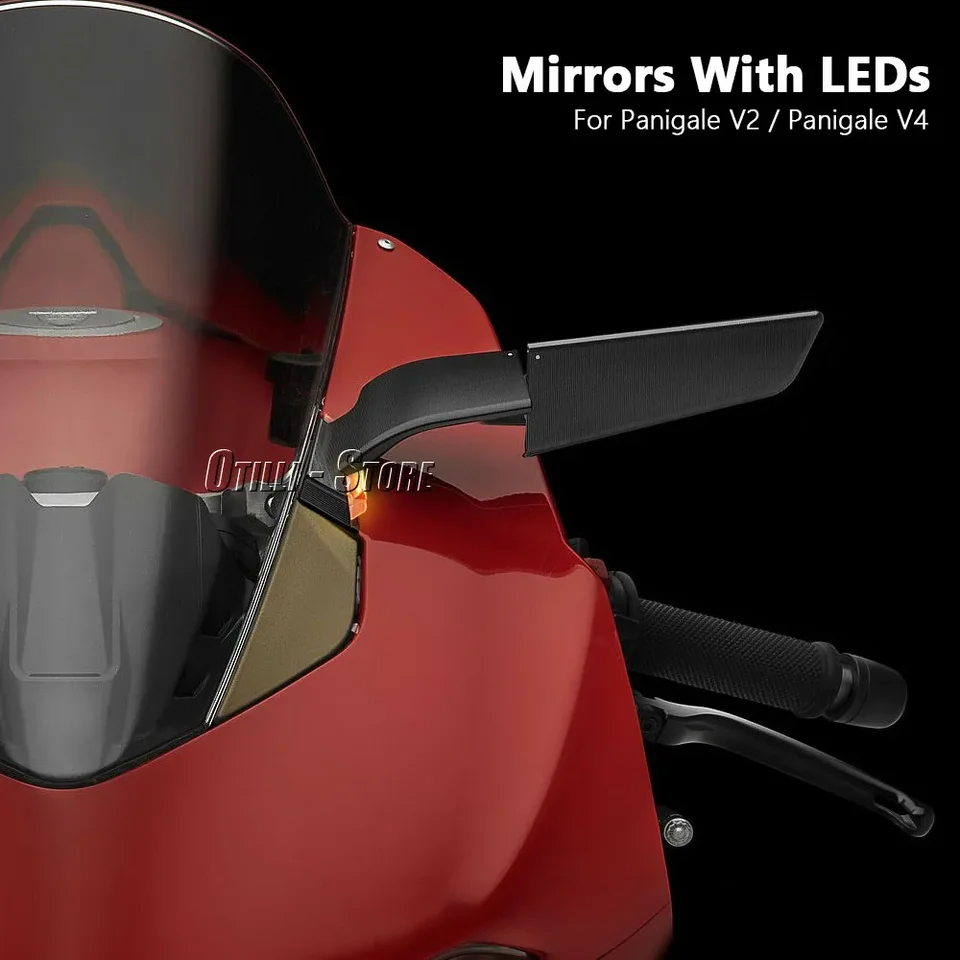 Coppia Specchietti Laterali Per Ducati Panigale V4 (2018-2024) E V2 (2020-2024) – Attacco Rapido, Leggeri E Antiurto