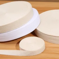 Cotton Woven Tape With Herringbone Pattern Edging Strip 10-60mm White Beige Twill Binding Ribbon Webbing Tape Sewing Supplies
