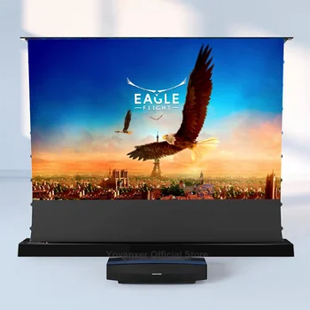 전동 전기 탭 텐션 플로어 라이징 안티 라이트 프로젝터 스크린, ALR 리젝션, UST 레이저 4k 프로젝터용, 72 -120 인치
