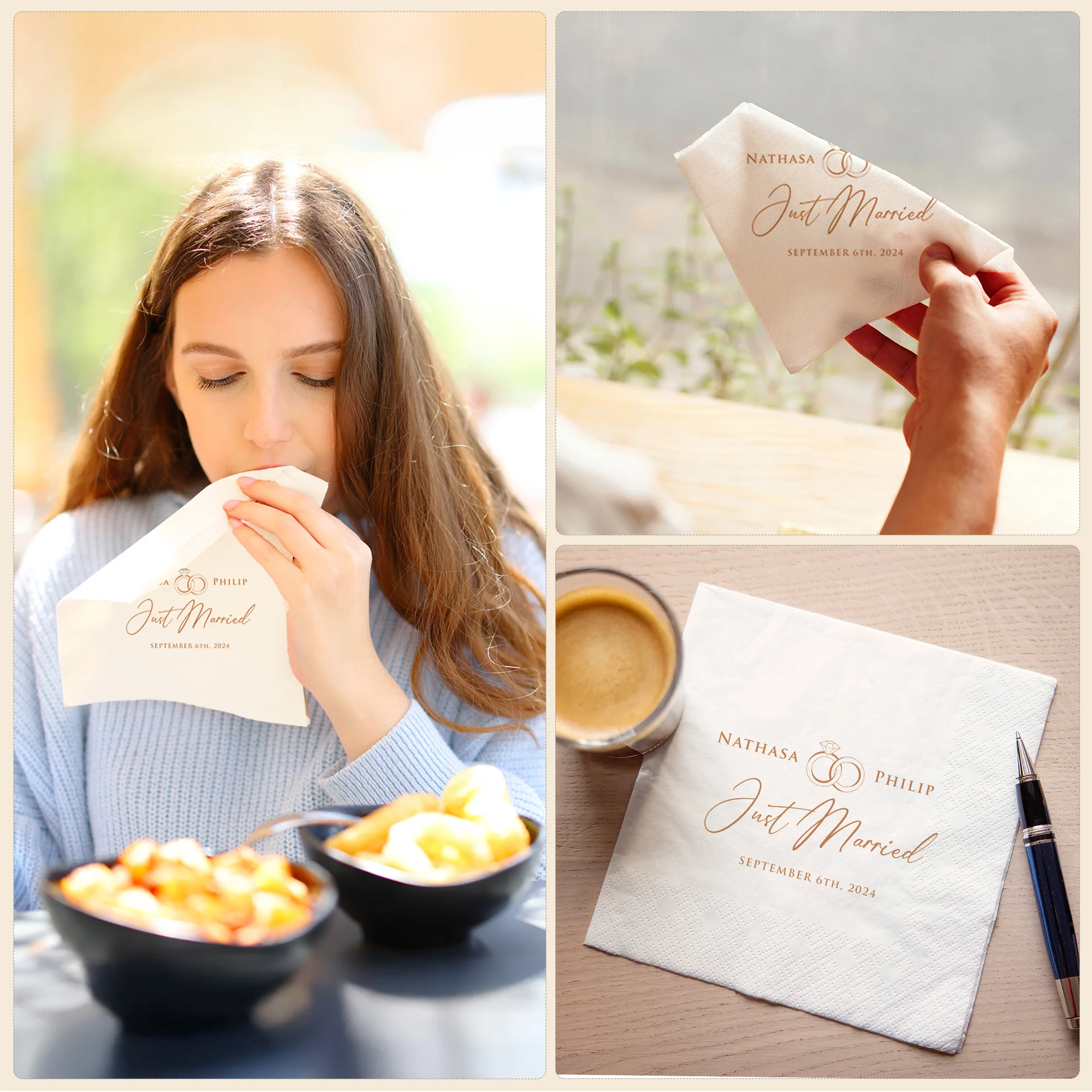 Personalized Paper Napkins for Wedding Custom Napkins Your Text 50-500pcs Disposable for Cocktail Party Hen Party paper napkins