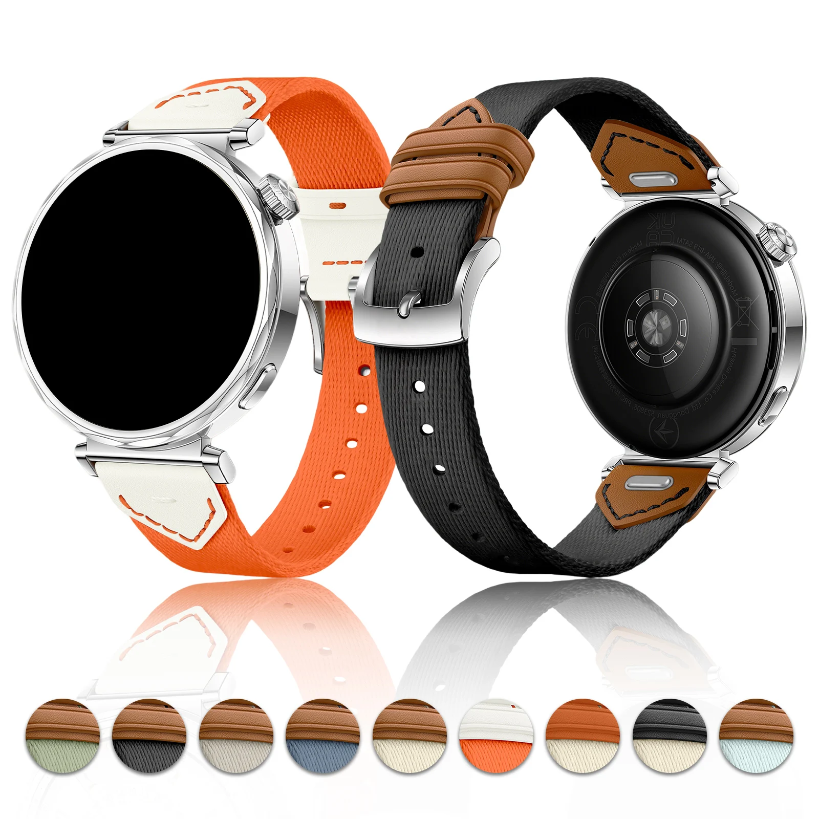 18mm Composite Woven Quick Release Sports Watch Band with Push Button Clasp
