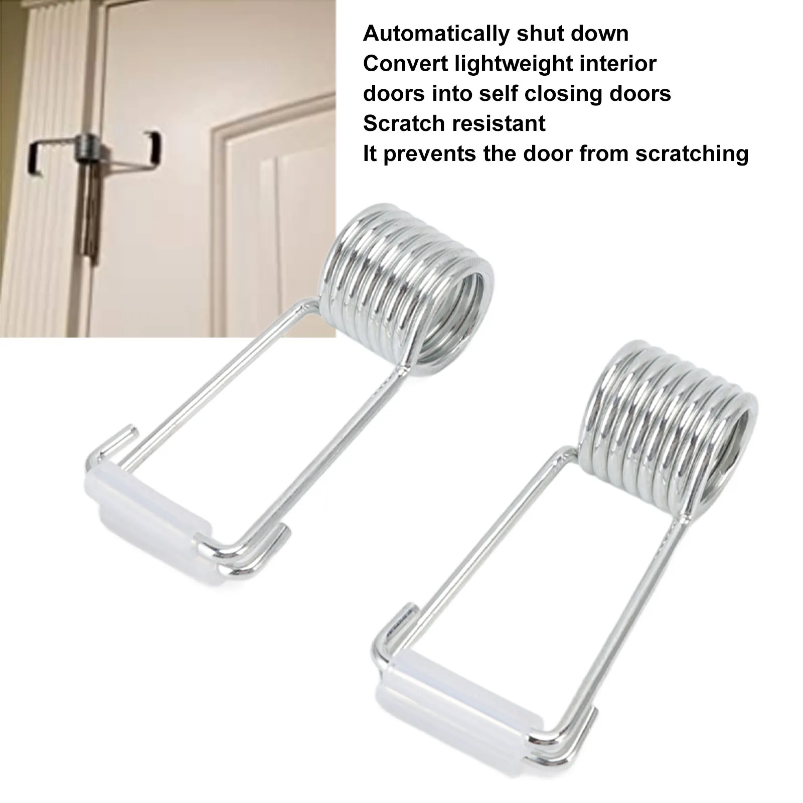 4pcs Self Closing Door Closer Easy Installation Spring Hinge Door Closer for Kitchen Doors