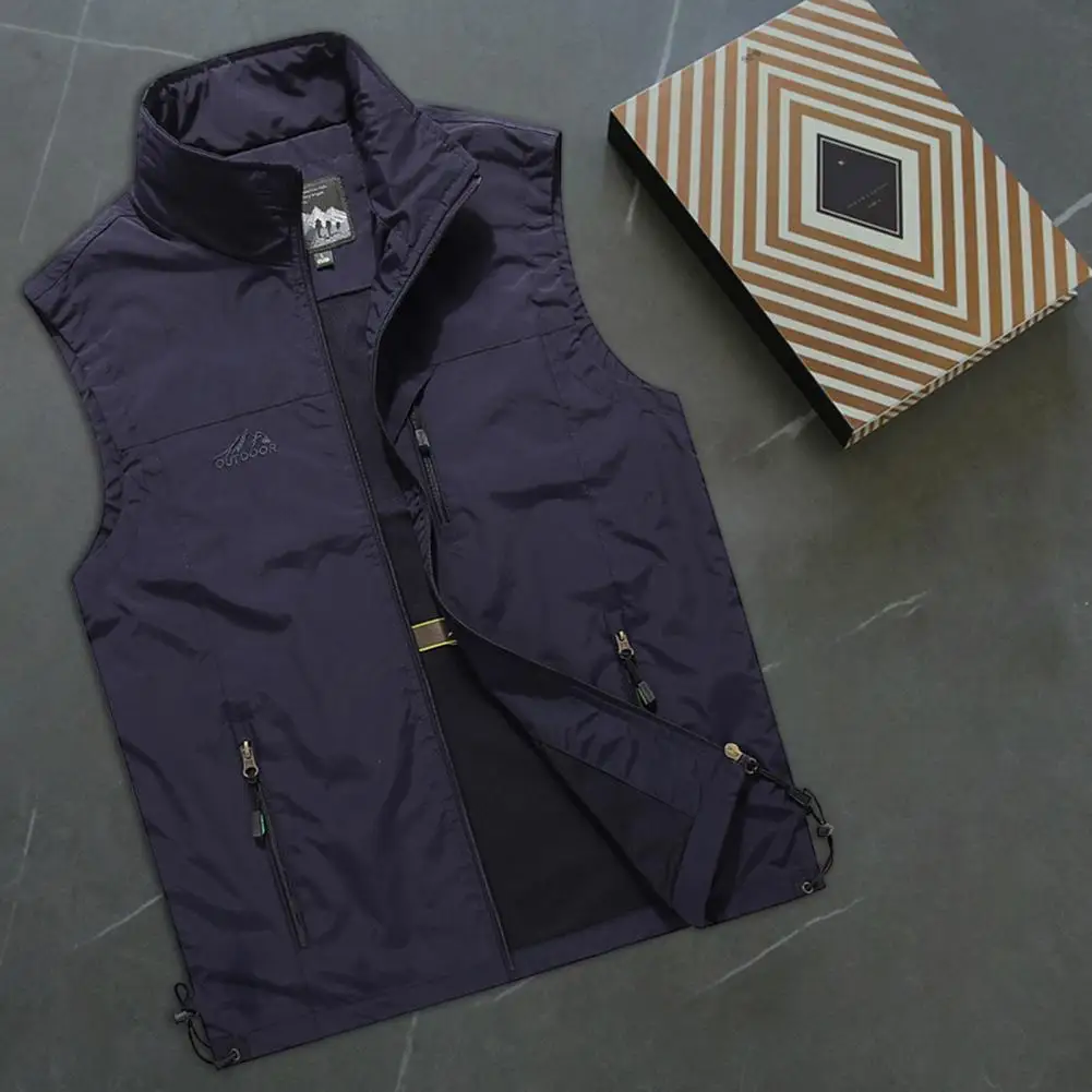 

Spring New Men Waistcoat Outdoor Leisure Solid Color Vest Young Middle-aged Photography Fishing Casual Vest Jacket Male