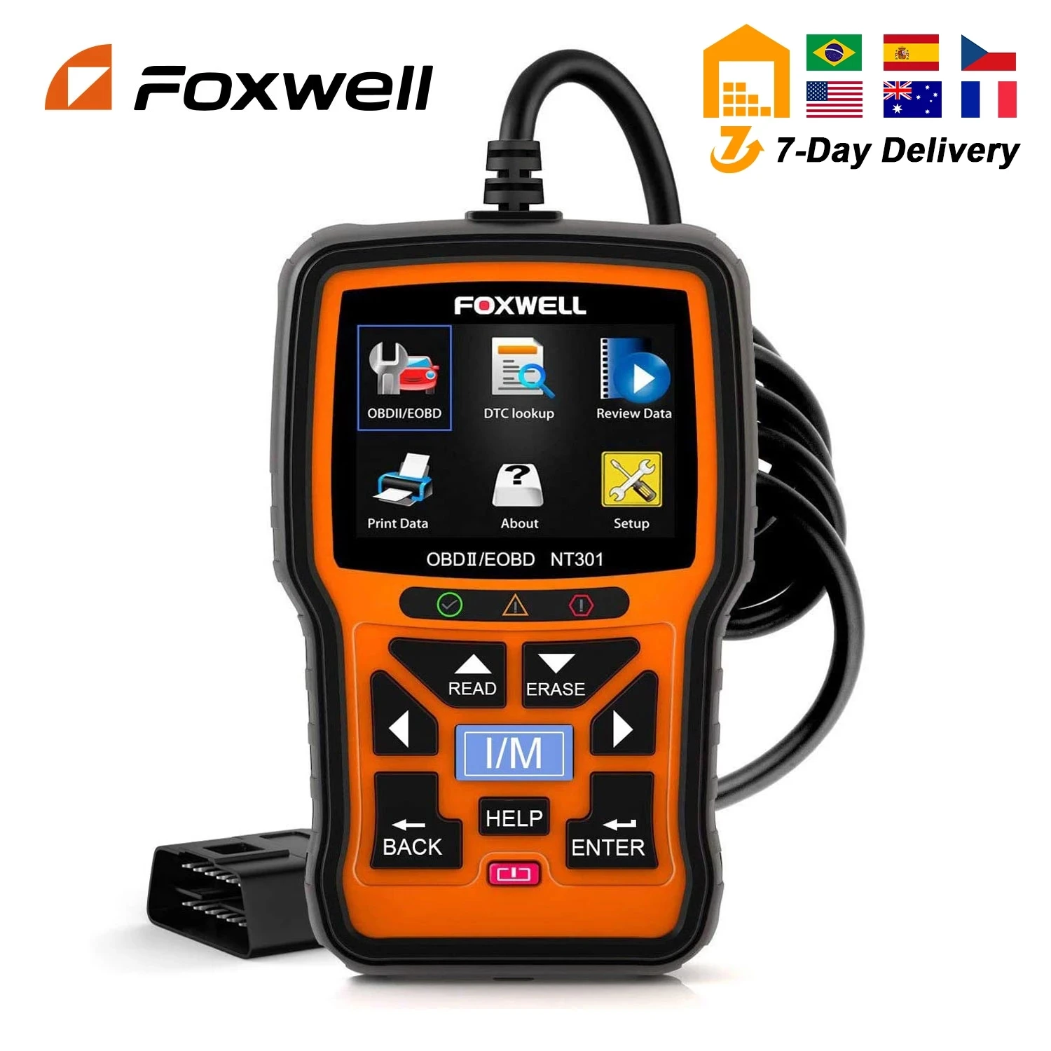 FOXWELLNT301OBD2ScannerCheckEngineLightCodeReaderProfessional