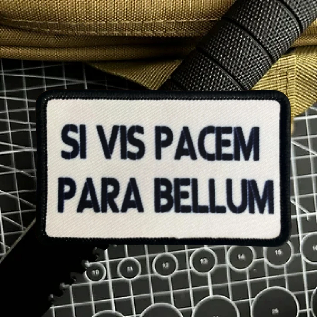 Si Vis PACEM Taktisches Emblem, bedruckter Klettverschluss, Militär-Moral-Abzeichen, Chevron-Rucksack-Aufkleber