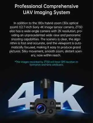 SIYI ZT30 Caméra Zoom 4K Laser 1.2km pour Drone