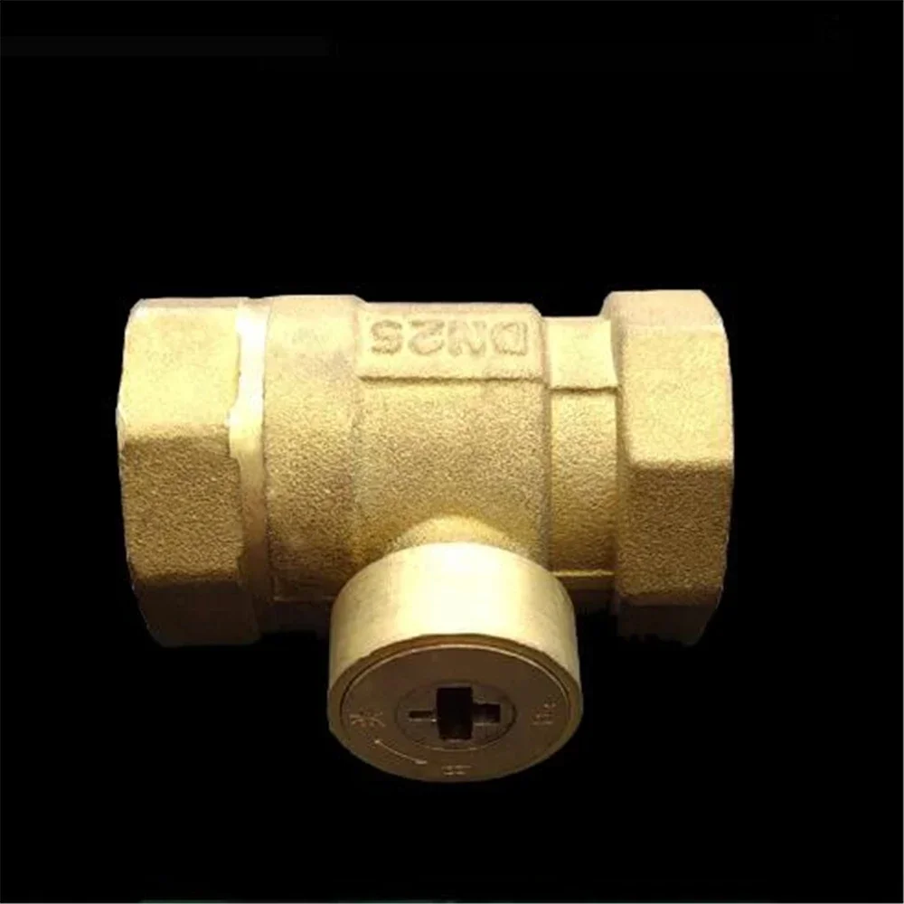Brass Double Inner Wire Cross Lock Valve Magnetic Word Heating Key Valve Special Floor Heating Switch Lock Ball