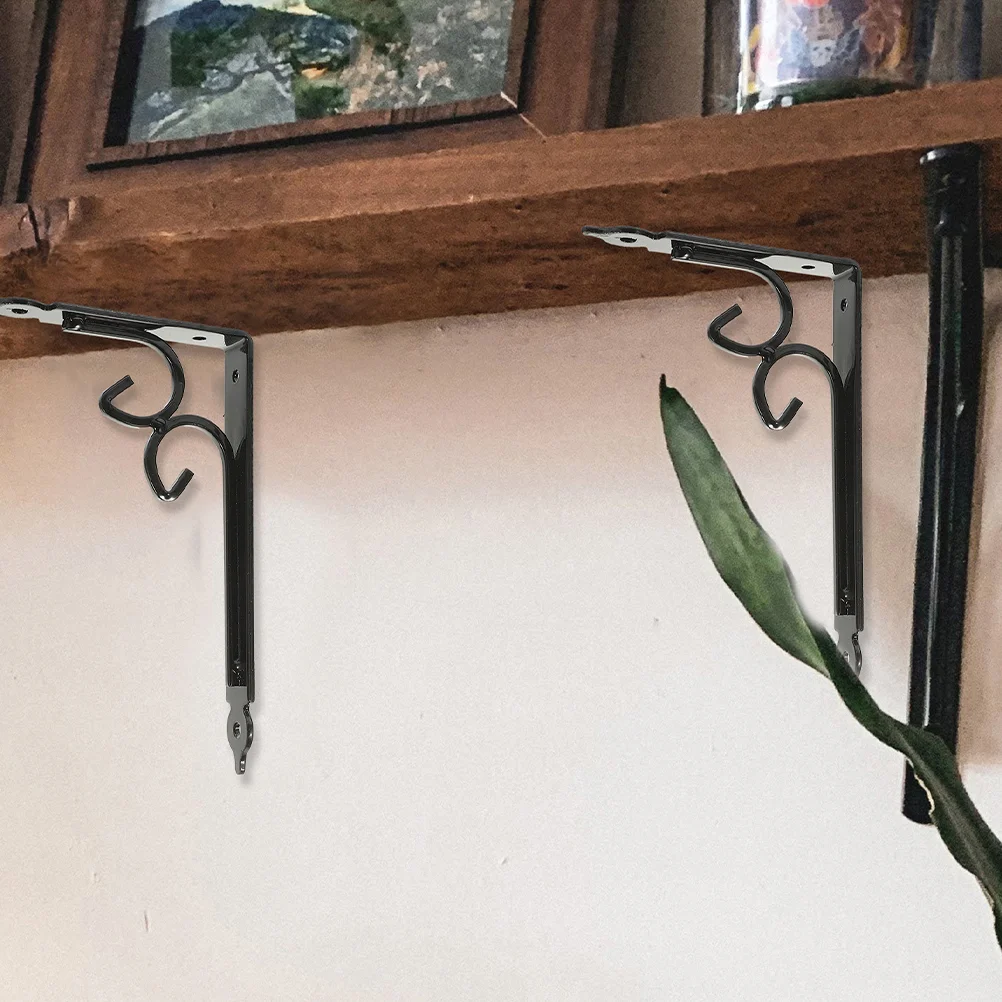 

2Pcs Heavy Duty Shelf Brackets Wall Shelf Fixed Brackets Wall Planter Hooks Multi-use Shelf Brackets