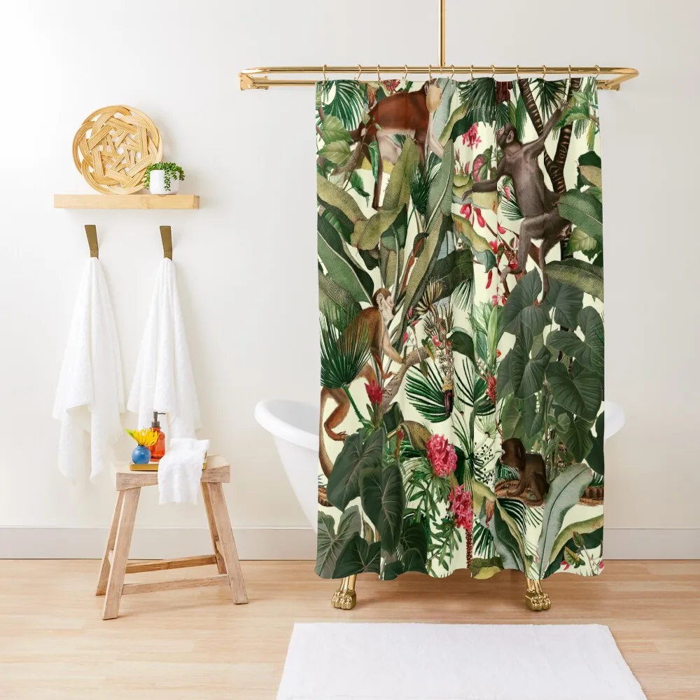 

Monkey Forest Shower Curtain Window Curtain Waterproof Fabric Bathroom Curtains Waterproof Shower Curtains