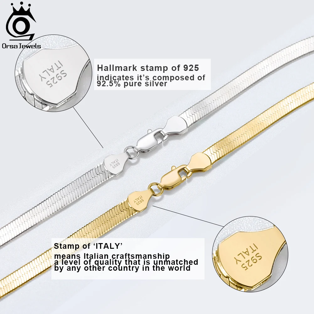 14k Gold 925 Meaning ORSA JEWELS 925 Sterling Silver 3mm