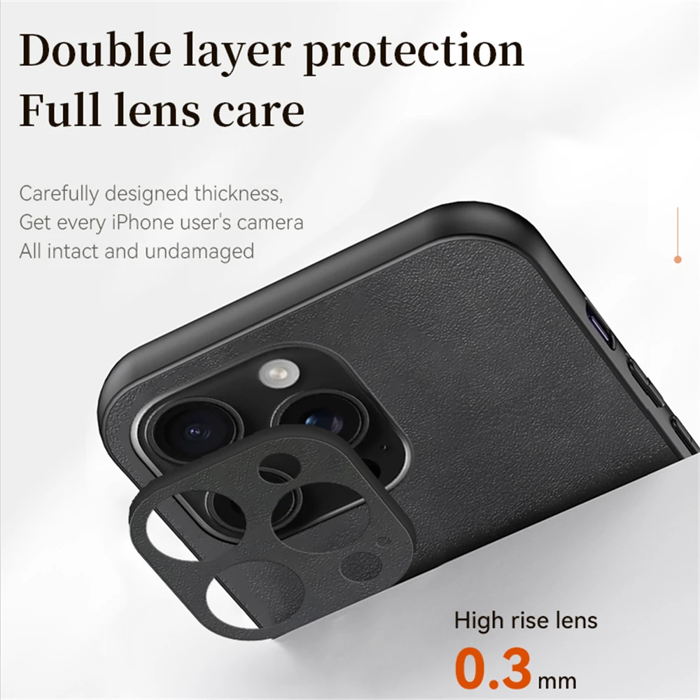 Magnetic Car Bracket Leather Holder Phone Case for iPhone 16 15 14 Plus 13 12 11 Pro X XS Max XR Shockproof Bumper Back Cover_voghion.com