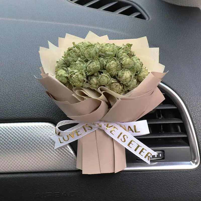 Rose Mini Delicate Bouquet of Dried Flowers Car Aromatherapy Air Outlet Car  Interior Decoration Ornaments