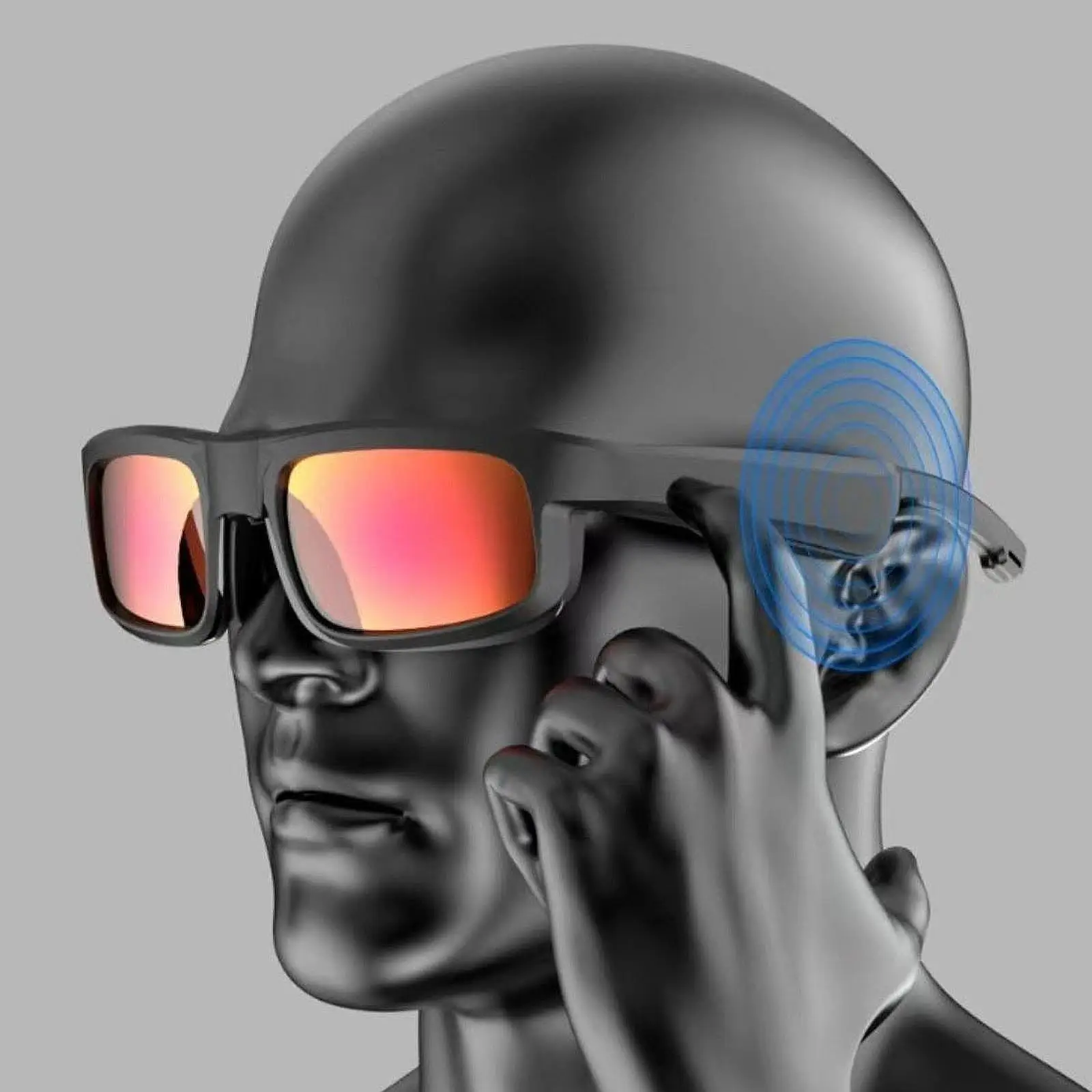 Smart Sunglasses Support Music Calling Headphones Handfree Earphones Portable with Voice Assistant for Outdoor Running Cycling
