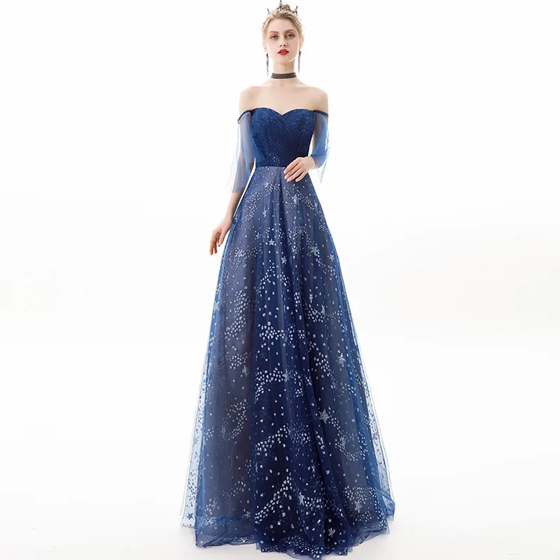 Nuovi Abiti Lunghi Blu Scuro Da Sera Sexy Spaghetti Strap Backless Abito Lungo Cerimonia Donna Biling Robe De Soiree Custom Made