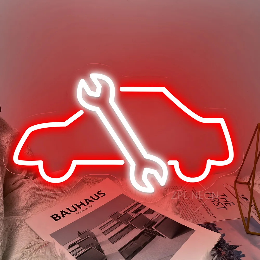 Neon Led Sign Car Auto Repair Neon Sign Game Room Decor Camera Da Letto Wall Art Neon Light Sign Workshop Garage Man Cave Neon Lamp Usb