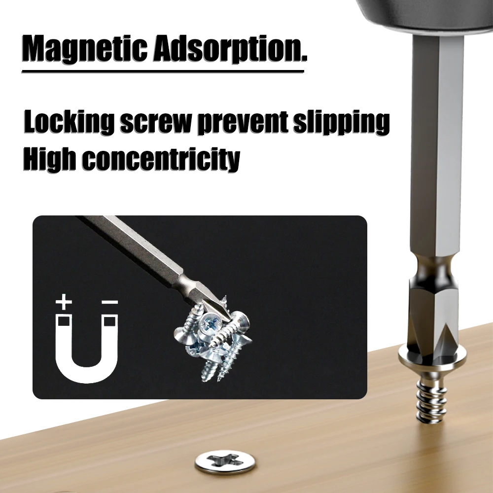 Description Picture 4 of item10Pcs 65-200mm Double-End Screwdriver Head Bits S2 Steel Ph2 Cross Bit Strong Magnetic High Hardness  Torque Batch Head Sets