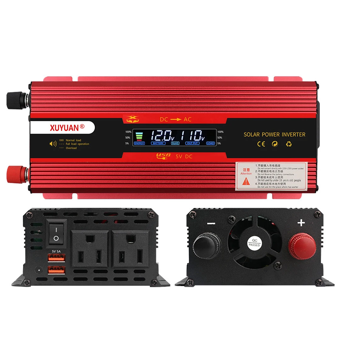 Car Inverter 12V/24V To 110V Solar Home Power Converter 6000W Digital Display US