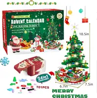 Advent Calendar Kids Christmas Tree Building Blocks with LED Lights 24 Days Surprise Christmas Countdown Stem Toys 6