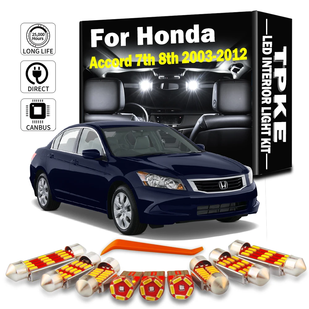 15pcs No Error LED Interior Dome Map Reading Light Bulb Kit For Honda