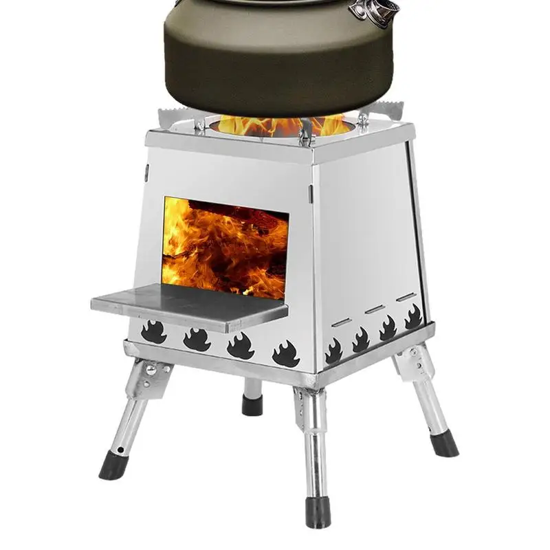 

Camping Wood Stove Portable Stainless Steel Firewood Foldable Camping Stove With Storage Bag Portable Multifunctional Height