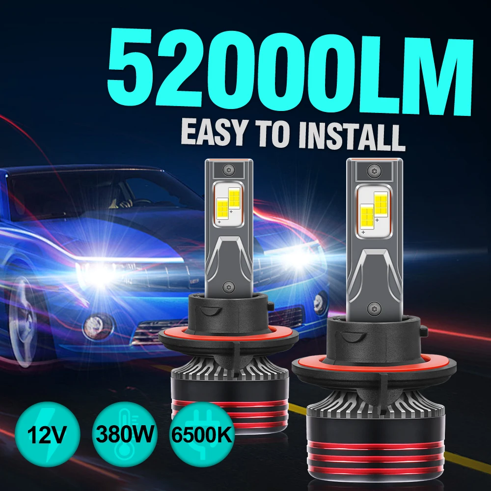 Умная лампа для внутреннего внешнего освещения TEENRAM с усовершенствованным чипом CSP, яркая 3570 H13 52000LM