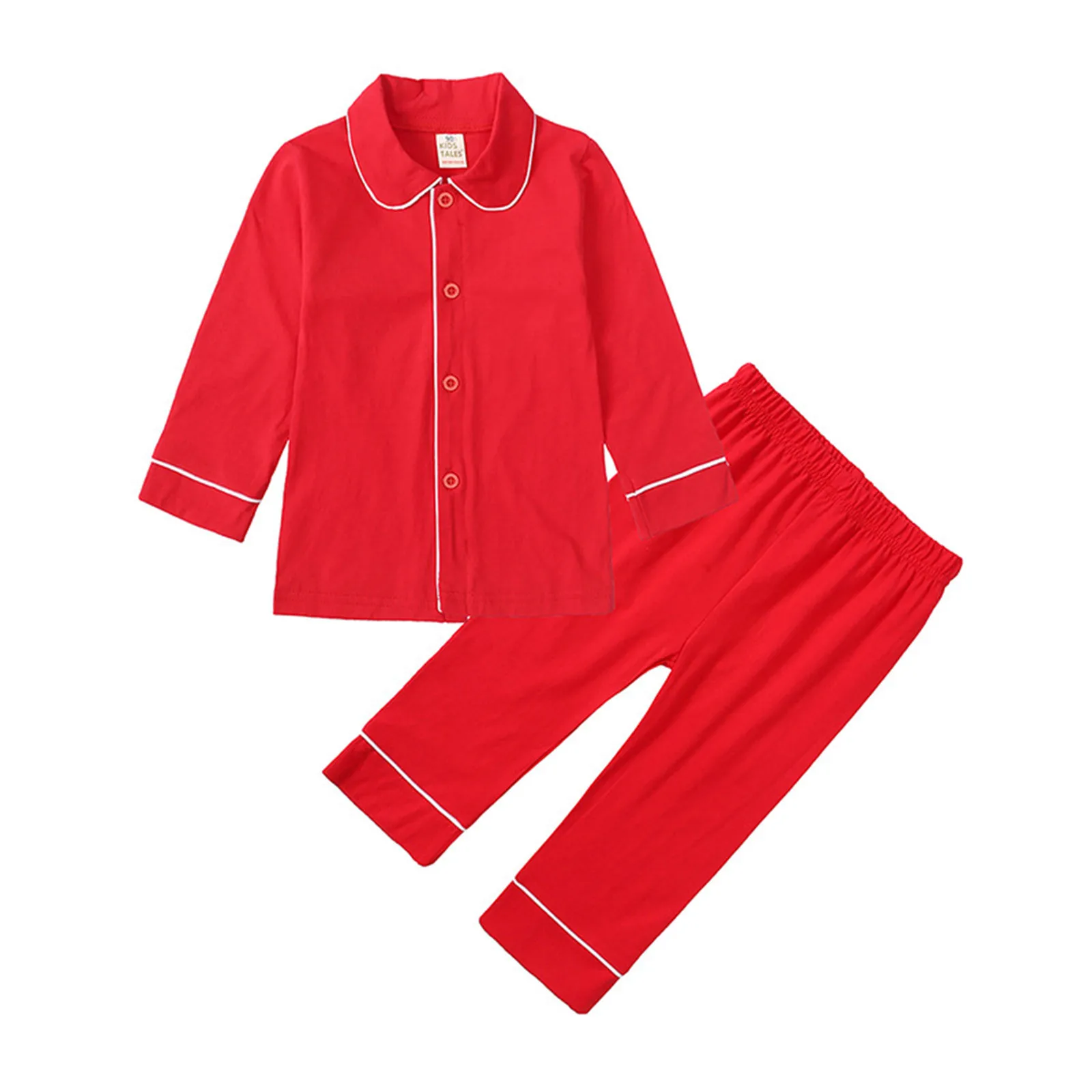 

Set Boy Toddler Boys Long Sleeve New Christmas Red Solid Colour Pajamas For Children Cardigans For Children 6 Month Boy Outfit