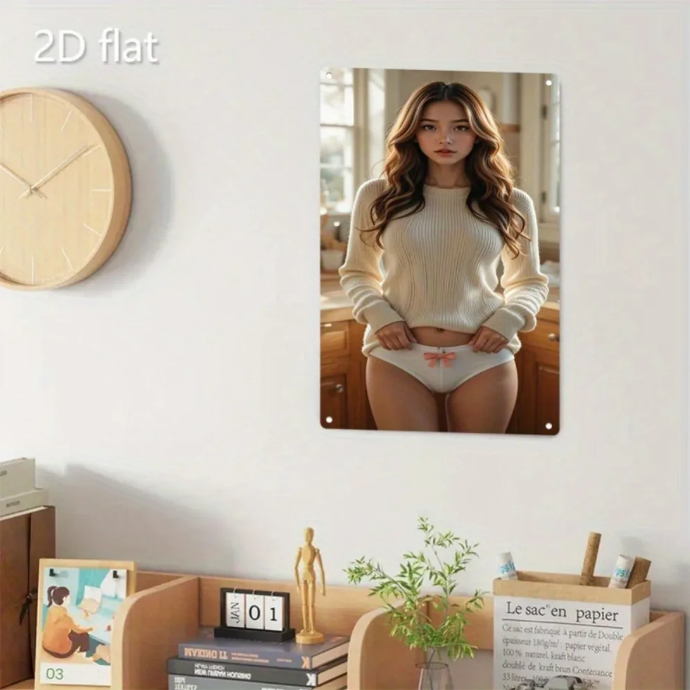 빈티지 메탈 월 아트 사인, 2D 플랫 레트로 틴 사인 홈 바 카페 장, 방수 크리스마스 선물