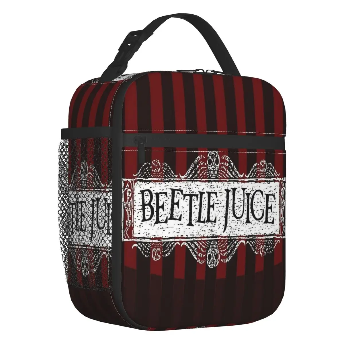 Custom Tim Burton Beetlejuice Lunch Bag Women Warm Cooler Gothic Film Insulated Lunch Box Per La Scuola Dei Bambini