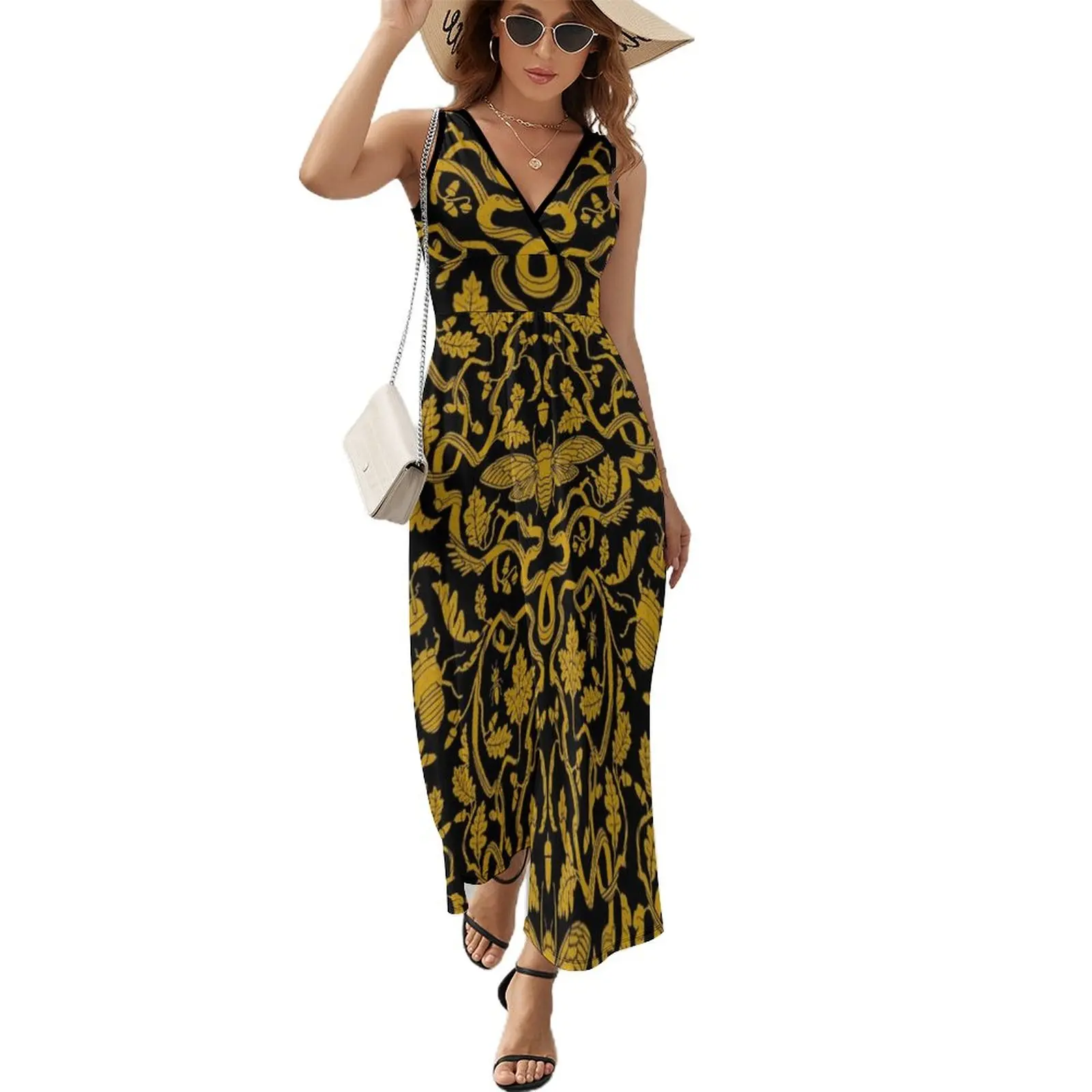 

Cicada Oak Dark Sleeveless Dress Female dress sexy dress