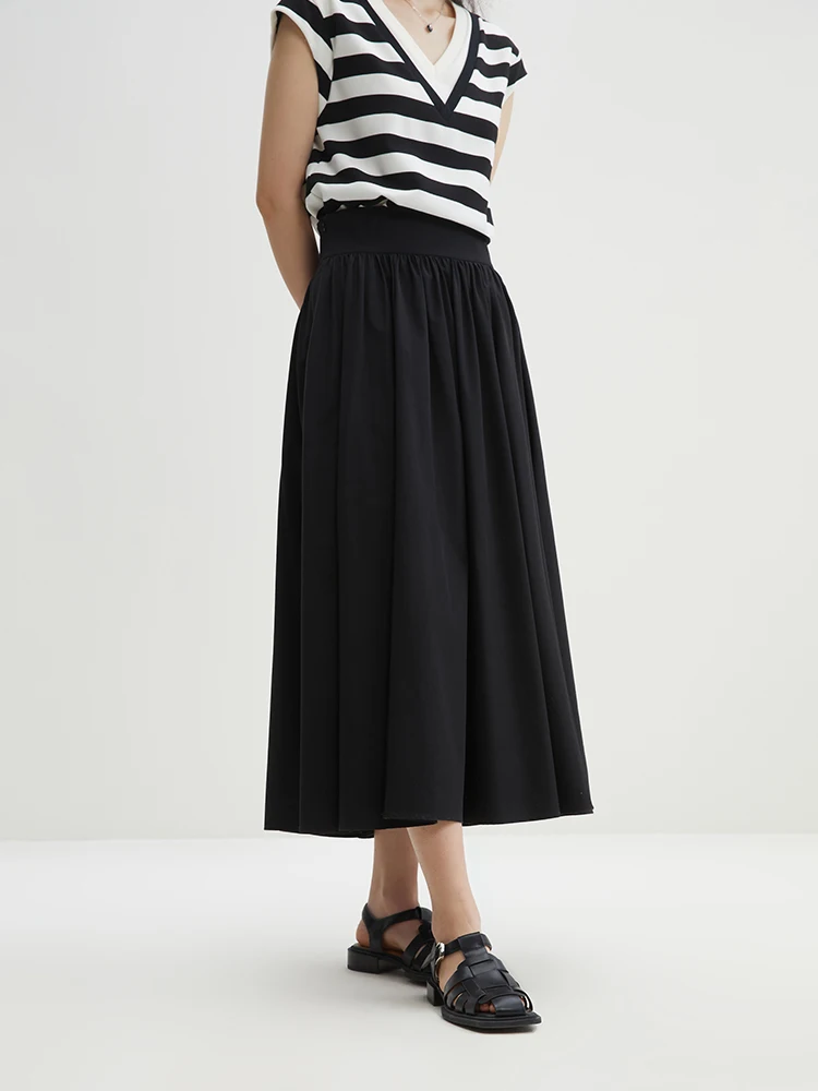 

DUSHU Office Lady Minimalist Classic Versatile Half Skirt For Women's Summer New High Waisted A-line Skirt 24DS82101