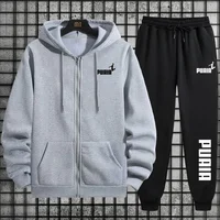 New in Women Tracksuit Trend Printing Hooded Sweatshirts Pants 2Pcs Set Casual Zipper Overcoat Suit Daily Clothing Autumn Winter - Image 2