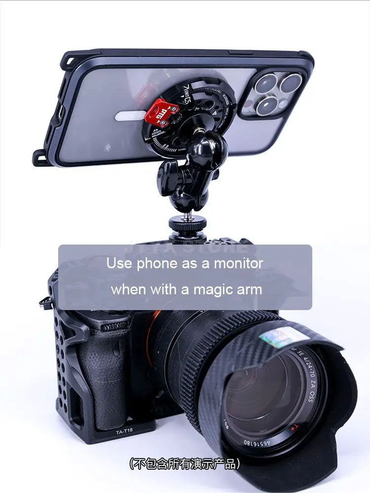 Vlogger Magnetic Holder Base Plate with ARRI Position for Mobile Phone iPhone Ma