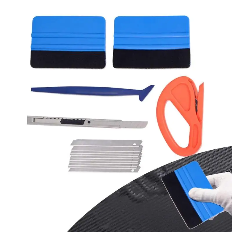 

15pcs Car Vinyl Wrap Tools Window Tint Installation Kit Felt Squeegee Vinyl Knife Vinyl Wrap Magnet Work Gloves Car Accessories