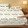 1 Simple modern fun Letter Geometry printed matte Fitted Sheet, bedroom printed bed cover, bedding (excluding pillowcases) 3