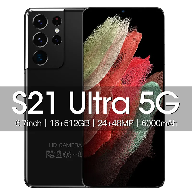 Смартфоны S21 Ultra 16G + 512 ГБ разблокированные мобильные телефоны Celulares Android
