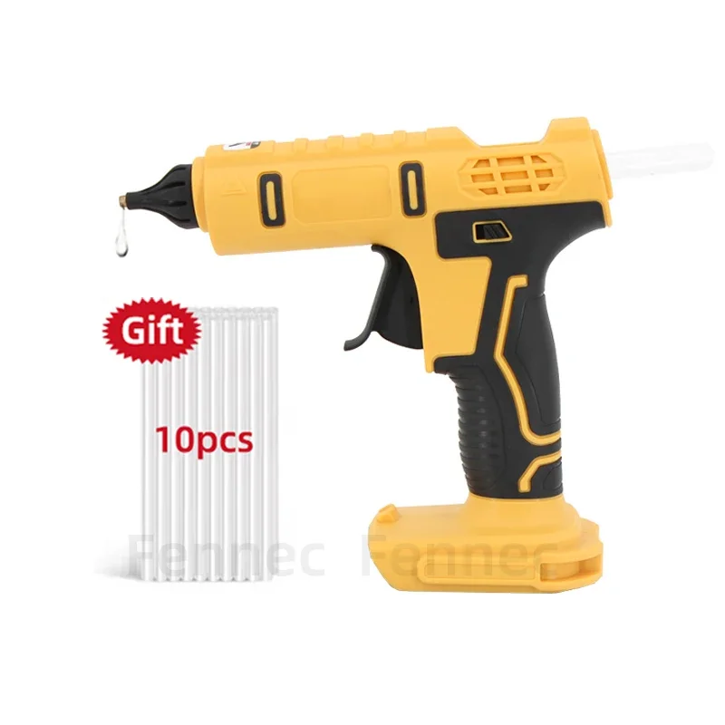 Cordless Electric Handheld Hot Glue Gun Hot Melt Gun Welding Anti-scald Nozzle 10 Glue Stick For Dewalt Without Battery