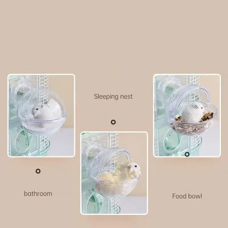 Hamster Cage External Bathroom Toilet Sandbox Big Space Removable Easy To Cleaning Acrylic Hamster Villa Pet Supplies
