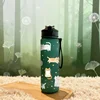 3D Printed Cute Cartoon Cat PVC-Free, Leak-Proof, Matte Finish 750ML Water Bottle,Includes Carry Loop Outdoor Activities 2