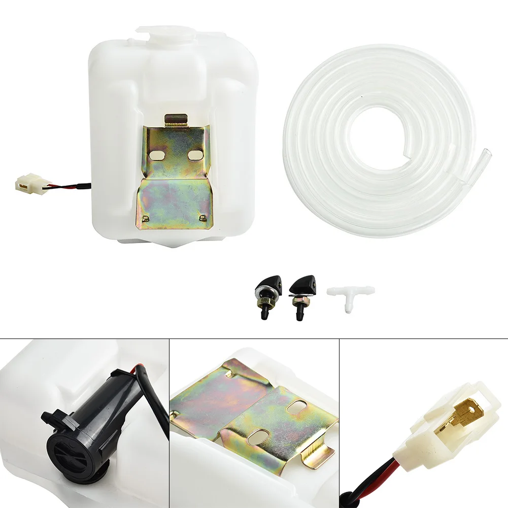 

Hose Wash Tank kit Jet Pump Reservoir Bottle Tank Windshield 12V Quickly Replacement Universal Washer Assembly