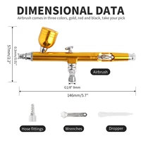0.3mm Dual Action Airbrush 7cc Fluid Cups Quick Remove Air brush Cap Design Gravity Feed Set for Model Cake Art 2