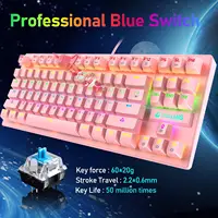 MAMBASNAKE x ZIYOU LANG Wired K2 Pink blue Switch gaming keyboard and mouse set gaming keyboard and mouse set Mini 87 Keys - Image 5