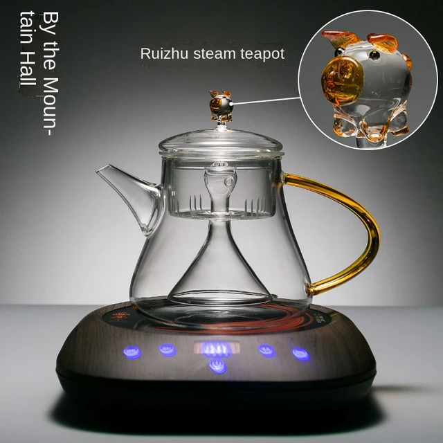 Water-Releasing Heat-Resistant Glass Steam Tea Maker Large Kettle Electric  Ceramic Stove Kung Fu Tea Set Pig Gift Packing - AliExpress